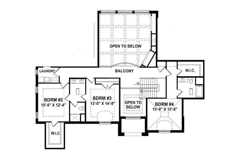Dream House Plan - Floor Plan - Upper Floor for European House Plan #1057-3 - 4 bed, 3.5 bath
