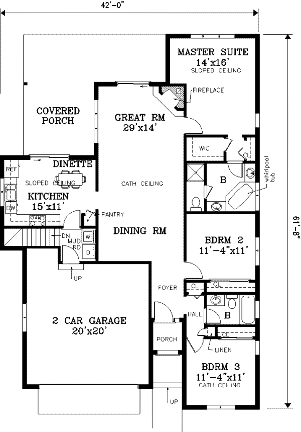 House Design - Traditional Floor Plan - Main Floor Plan #3-121