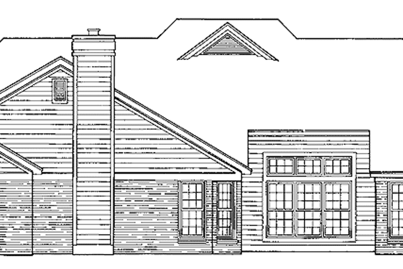 Home Plan - Exterior - Rear Elevation for Ranch House Plan #952-67 - 4 bed, 2.5 bath