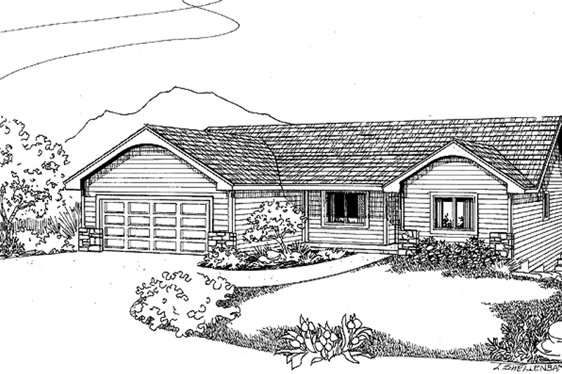 Dream House Plan - Exterior - Front Elevation 3 for Country House Plan #60-1030 - 5 bed, 3 bath