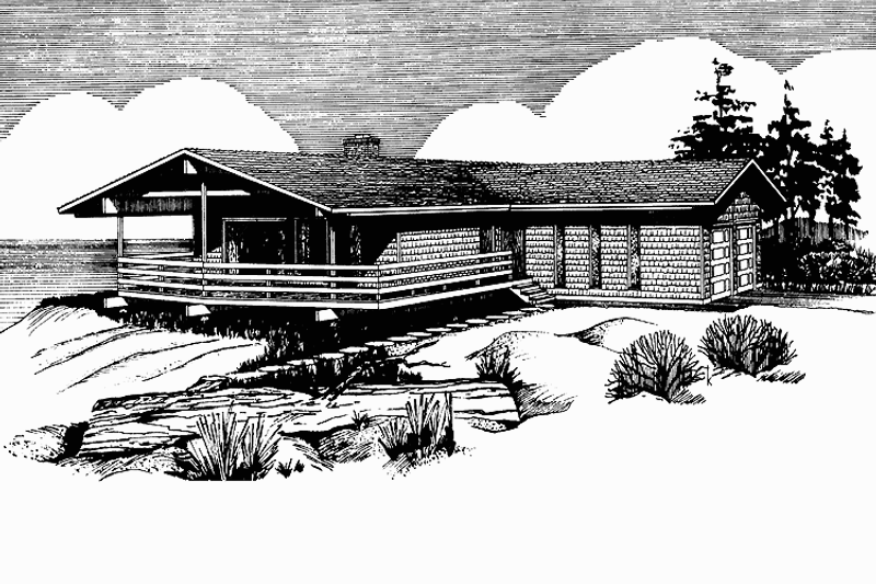 House Blueprint - Contemporary Exterior - Front Elevation Plan #320-804