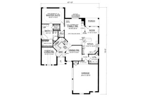 Floor Plan - Main Floor for Traditional House Plan #40-402 - 4 bed, 2.5 bath