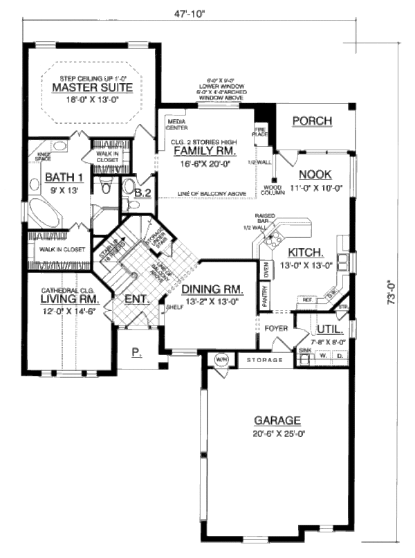 Home Plan - Traditional Floor Plan - Main Floor Plan #40-402