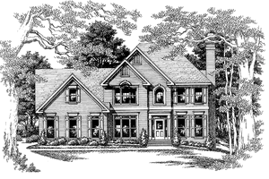 Exterior - Front Elevation 3 for Colonial House Plan #927-154 - 4 bed, 3.5 bath