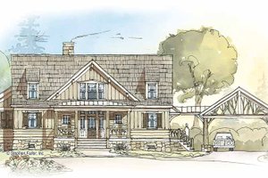 Home Plan - Exterior - Front Elevation for Country House Plan #429-350 - 3 bed, 3.5 bath
