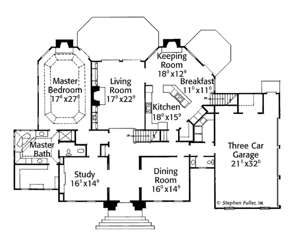 House Plan Design - Classical Floor Plan - Main Floor Plan #429-140