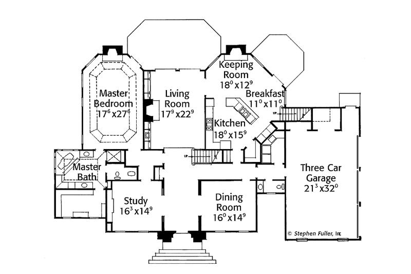 Home Plan - Floor Plan - Main Floor for Classical House Plan #429-140 - 4 bed, 4.5 bath