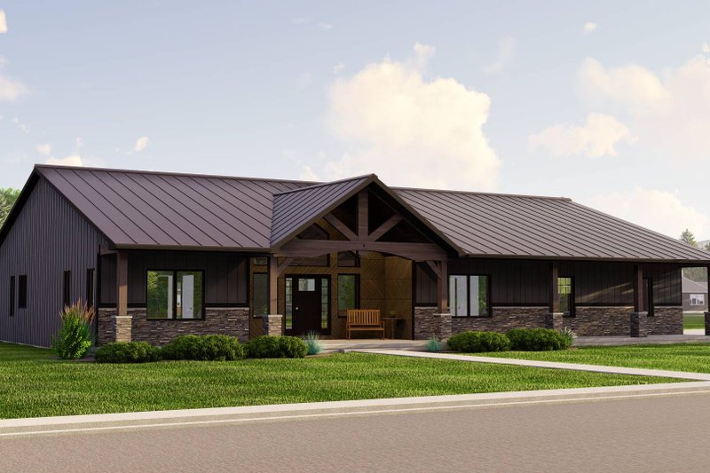 Dream House Plan - Barndominium Exterior - Front Elevation Plan #1064-228