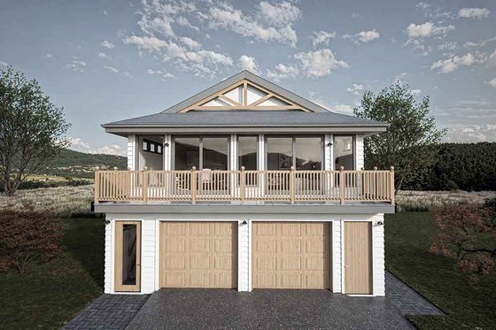 Exterior - Front Elevation 3 for Country House Plan #1101-47 - 2 bed, 1 bath