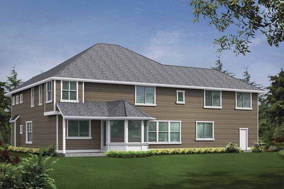 Exterior - Rear Elevation for Craftsman House Plan #132-505 - 4 bed, 3.5 bath