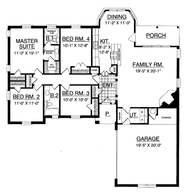 Dream House Plan - Traditional Floor Plan - Main Floor Plan #40-502
