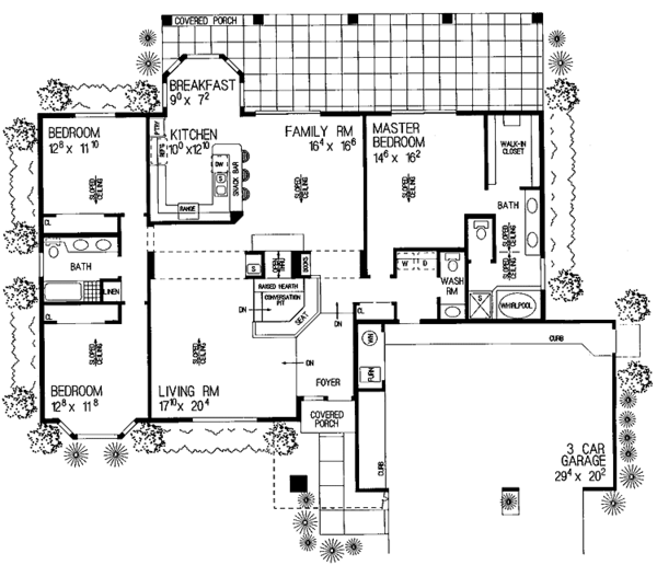 Architectural House Design - Mediterranean Floor Plan - Main Floor Plan #72-917