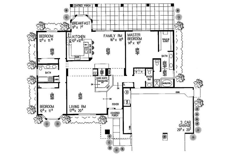 Home Plan - Floor Plan - Main Floor for Mediterranean House Plan #72-917 - 3 bed, 2.5 bath
