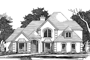House Blueprint - Exterior - Front Elevation for Mediterranean House Plan #472-116 - 4 bed, 3 bath