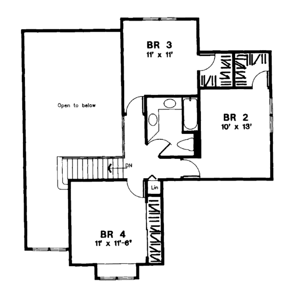 Home Plan - Traditional Floor Plan - Upper Floor Plan #300-142