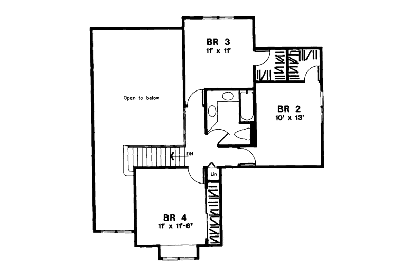 House Design - Floor Plan - Upper Floor for Traditional House Plan #300-142 - 4 bed, 2.5 bath