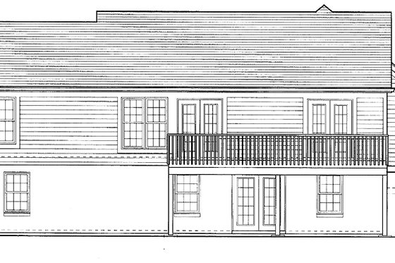 Exterior - Rear Elevation for Country House Plan #46-598 - 3 bed, 2 bath