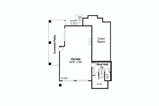 Floor Plan - Lower Floor for Modern House Plan #124-1246 - 3 bed, 2.5 bath