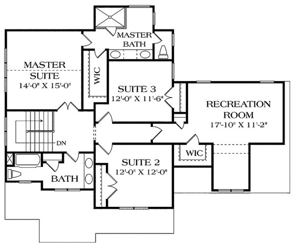 Dream House Plan - Craftsman Floor Plan - Upper Floor Plan #453-473