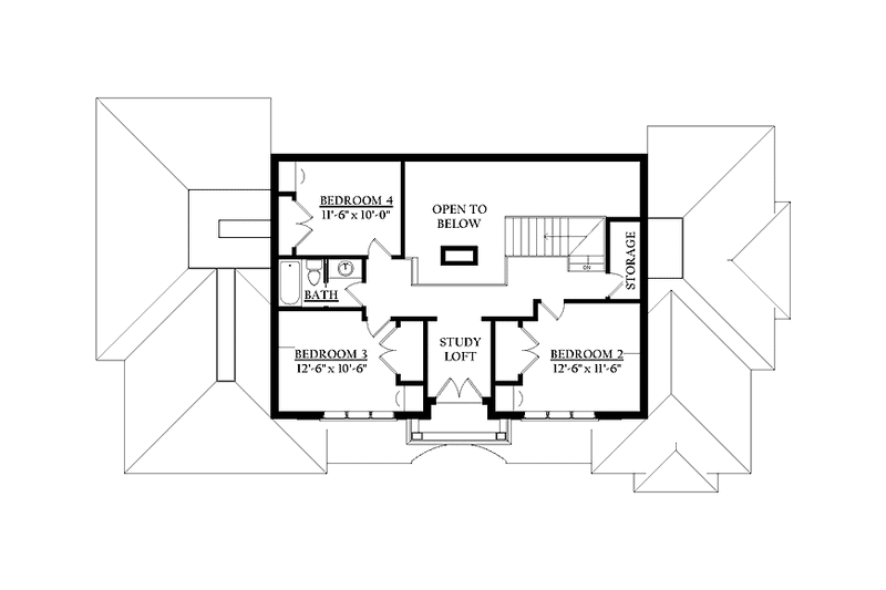 Home Plan - Floor Plan - Upper Floor for Prairie House Plan #937-30 - 4 bed, 2.5 bath
