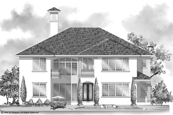 Exterior - Rear Elevation 3 for Mediterranean House Plan #930-283 - 5 bed, 5.5 bath