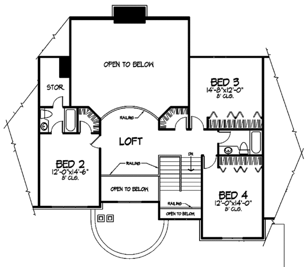 Architectural House Design - Mediterranean Floor Plan - Upper Floor Plan #320-739