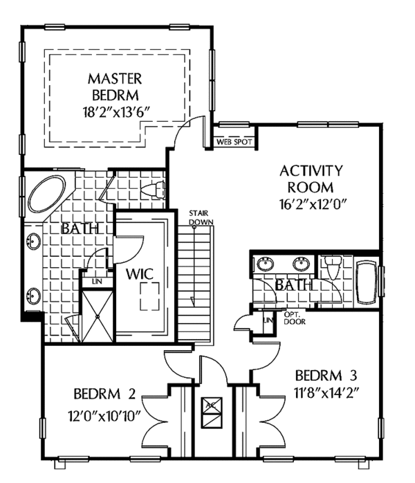 Home Plan - Country Floor Plan - Upper Floor Plan #999-172