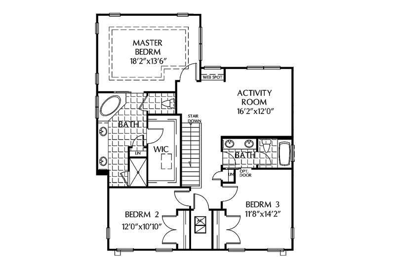 Home Plan - Floor Plan - Upper Floor for Country House Plan #999-172 - 3 bed, 3 bath