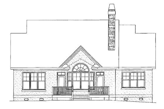 Exterior - Rear Elevation 1 for Craftsman House Plan #929-437 - 3 bed, 2 bath