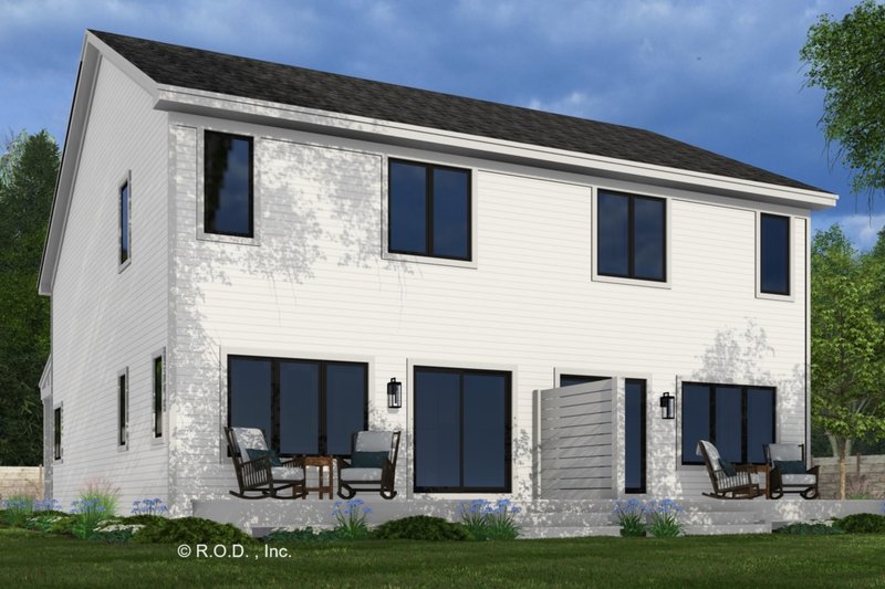 House Design - Exterior - Rear Elevation for Farmhouse House Plan #51-1315 - 2 bed, 2.5 bath