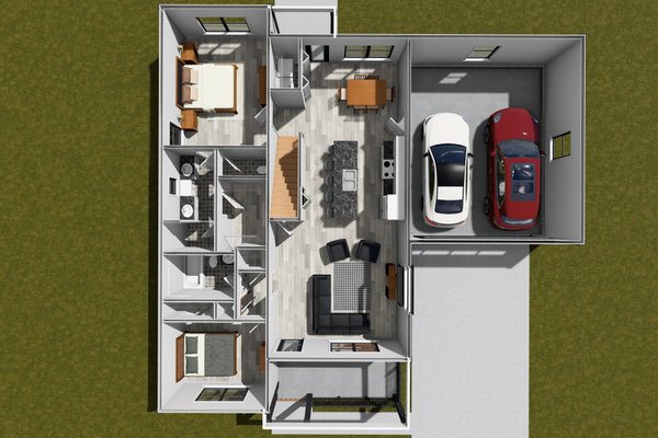 House Blueprint - Cottage Floor Plan - Main Floor Plan #513-2368