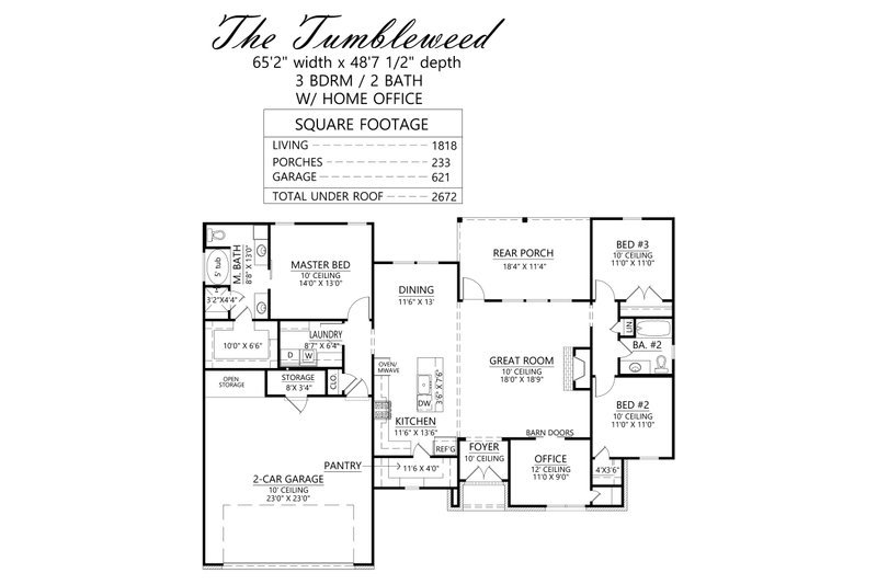 Farmhouse Style House Plan - 3 Beds 2 Baths 1818 Sq/Ft Plan #1074-68 ...