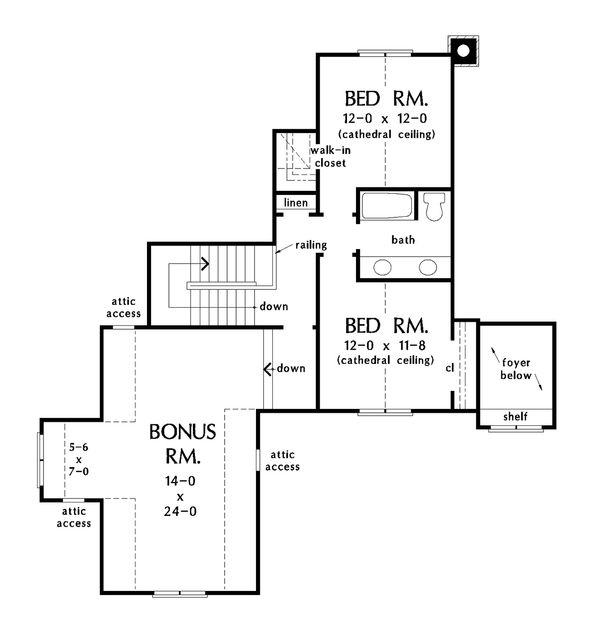 Dream House Plan - Craftsman Floor Plan - Upper Floor Plan #929-1032