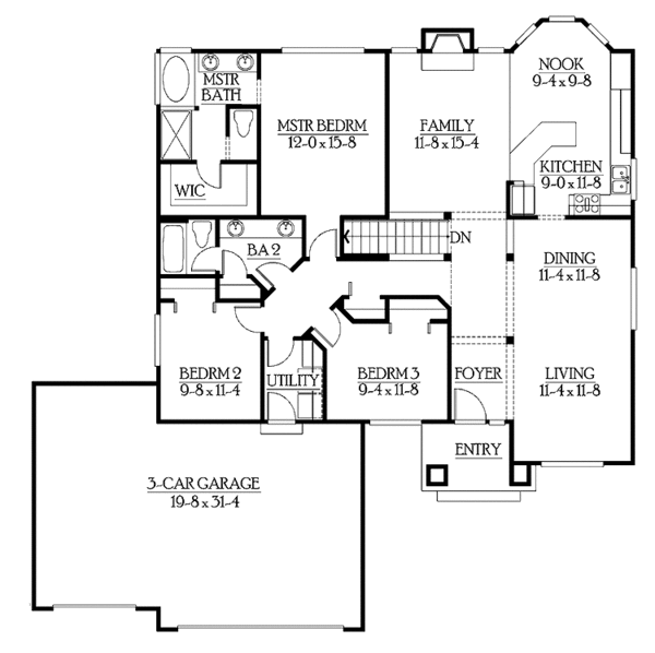 Craftsman Floor Plan - Main Floor Plan #132-339