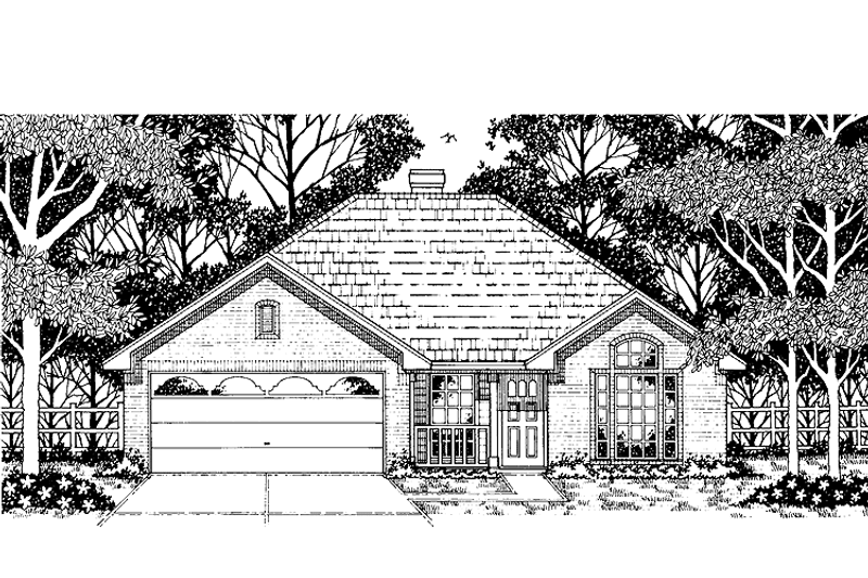 Architectural House Design - Ranch Exterior - Front Elevation Plan #42-582