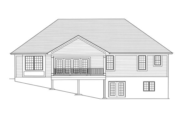 Exterior - Rear Elevation for Traditional House Plan #46-894 - 3 bed, 2.5 bath