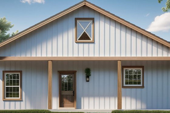 Exterior - Rear Elevation for Farmhouse House Plan #21-509 - 4 bed, 3 bath