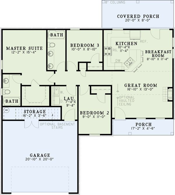 House Design - Traditional Floor Plan - Main Floor Plan #17-656