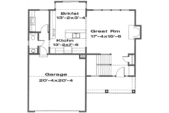 Floor Plan - Main Floor for Traditional House Plan #6-149 - 3 bed, 2.5 bath