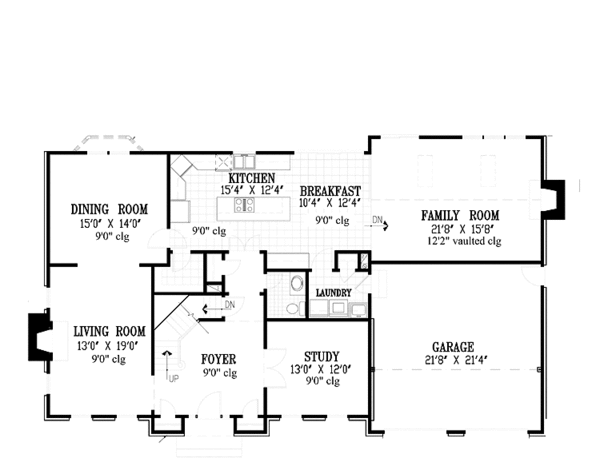 House Plan Design - Colonial Floor Plan - Main Floor Plan #953-38
