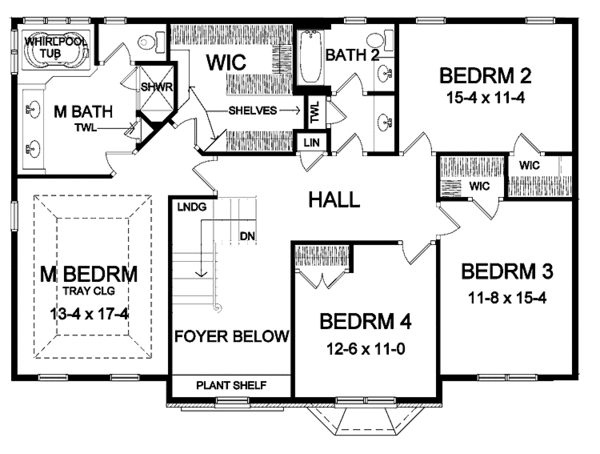 Home Plan - Classical Floor Plan - Upper Floor Plan #328-420