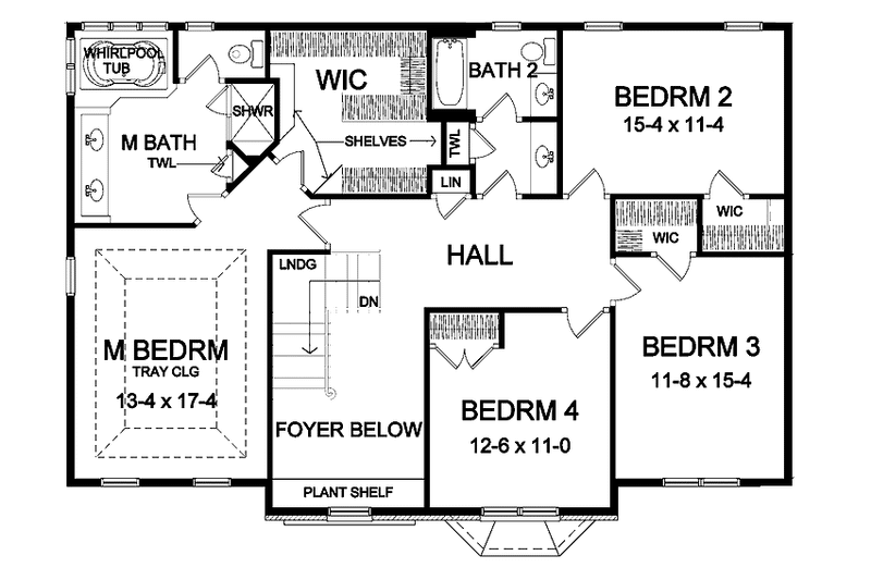 Home Plan - Floor Plan - Upper Floor for Classical House Plan #328-420 - 4 bed, 3 bath