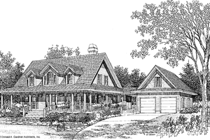 Country Exterior - Front Elevation Plan #929-118