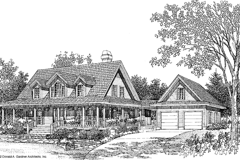 House Blueprint - Country Exterior - Front Elevation Plan #929-118