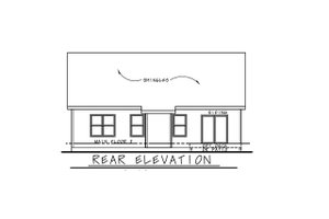 Exterior - Rear Elevation for Traditional House Plan #20-2591 - 3 bed, 2 bath