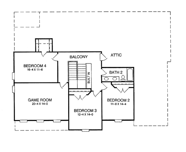Architectural House Design - Colonial Floor Plan - Upper Floor Plan #952-214