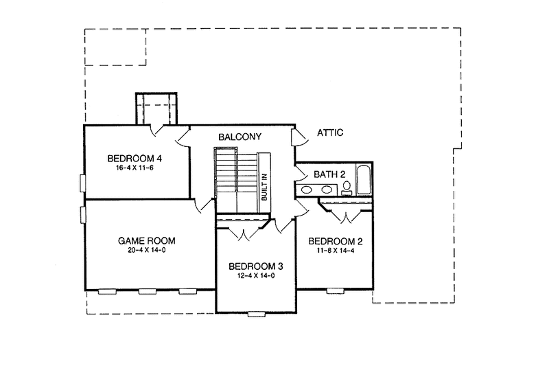 Dream House Plan - Floor Plan - Upper Floor for Colonial House Plan #952-214 - 4 bed, 2.5 bath