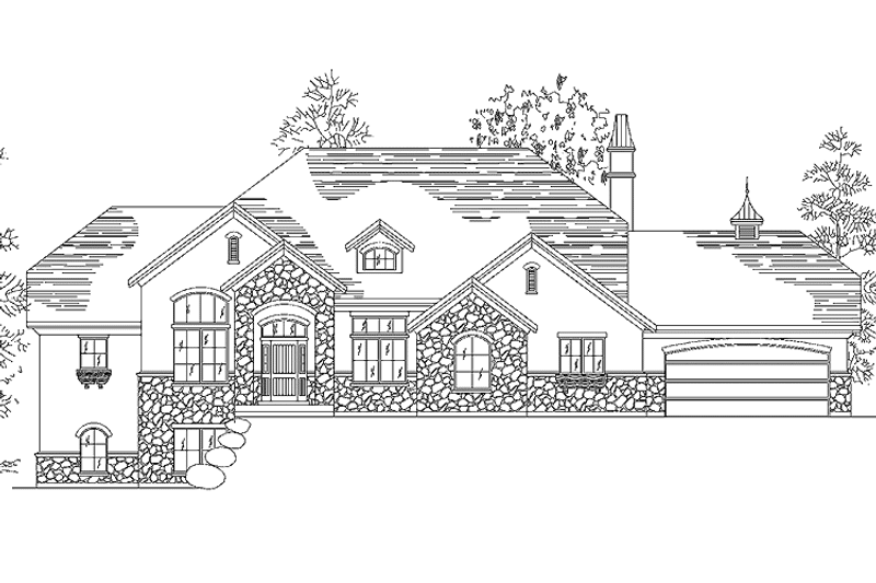 Home Plan - Exterior - Front Elevation 3 for European House Plan #945-23 - 4 bed, 4.5 bath