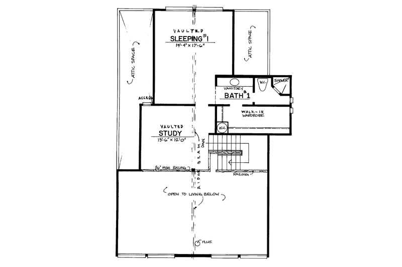 Architectural House Design - Floor Plan - Upper Floor for European House Plan #303-465 - 3 bed, 2 bath