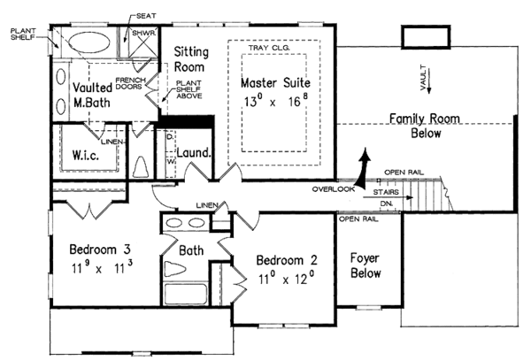 House Blueprint - Traditional Floor Plan - Upper Floor Plan #927-112